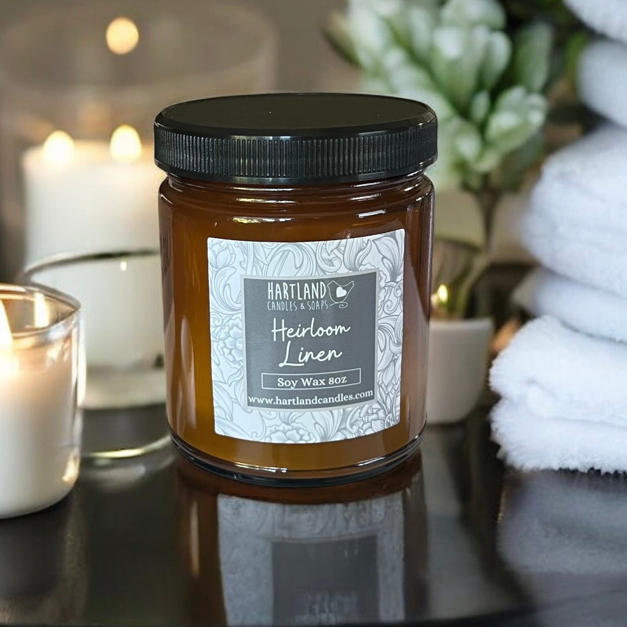 Soy Candle ~ Heirloom Linen 8oz