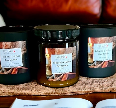 Tobacco + Leather 8oz