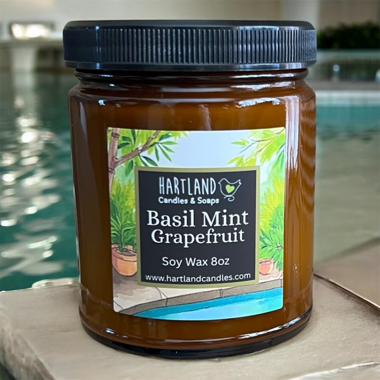 Soy Candle ~ Basil Mint Grapefruit 8oz