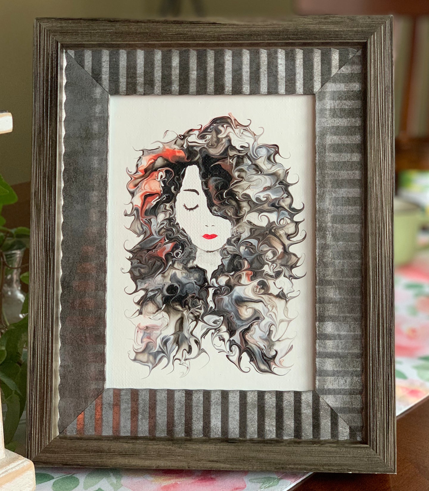 Hartland Canvas ~ Gray & Peach Tresses