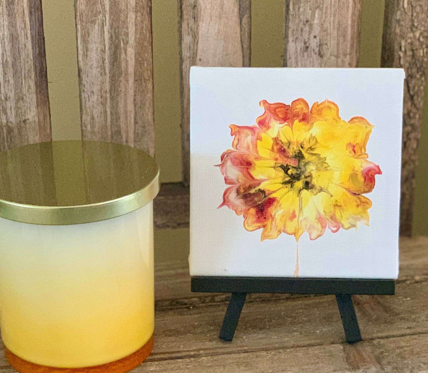 Hartland Canvas ~ Yellow Black and Red Floral 4x4
