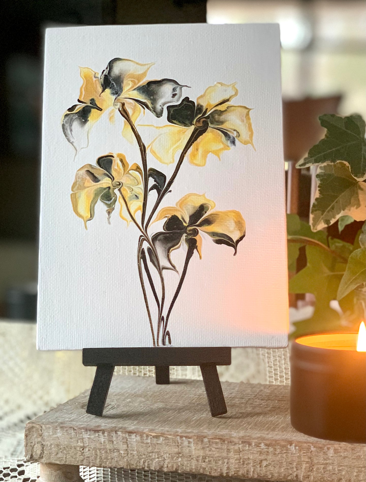 Hartland Canvas ~ Yellow and Black Floral