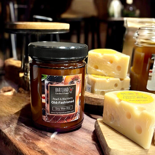 “Old Fashioned” Peach &  Blackberry Candle and Soap Set