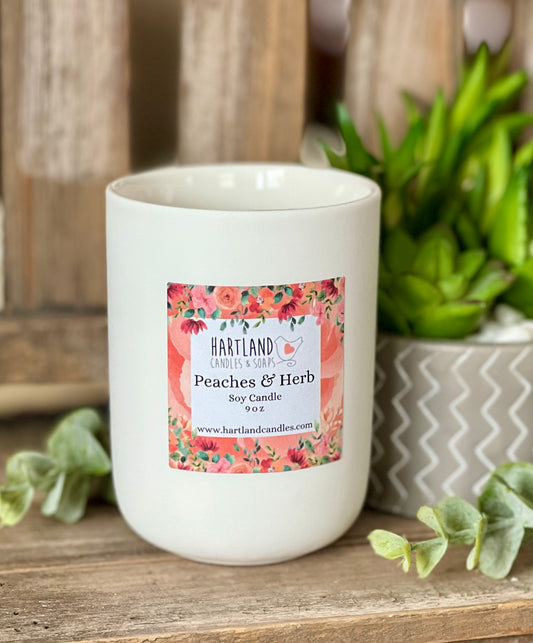 Soy Candle ~ Peaches & Herb Spa Collection