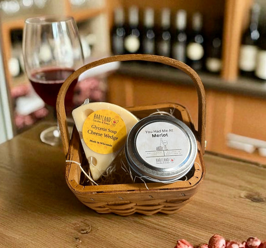 Wine Candle and Soap Basket