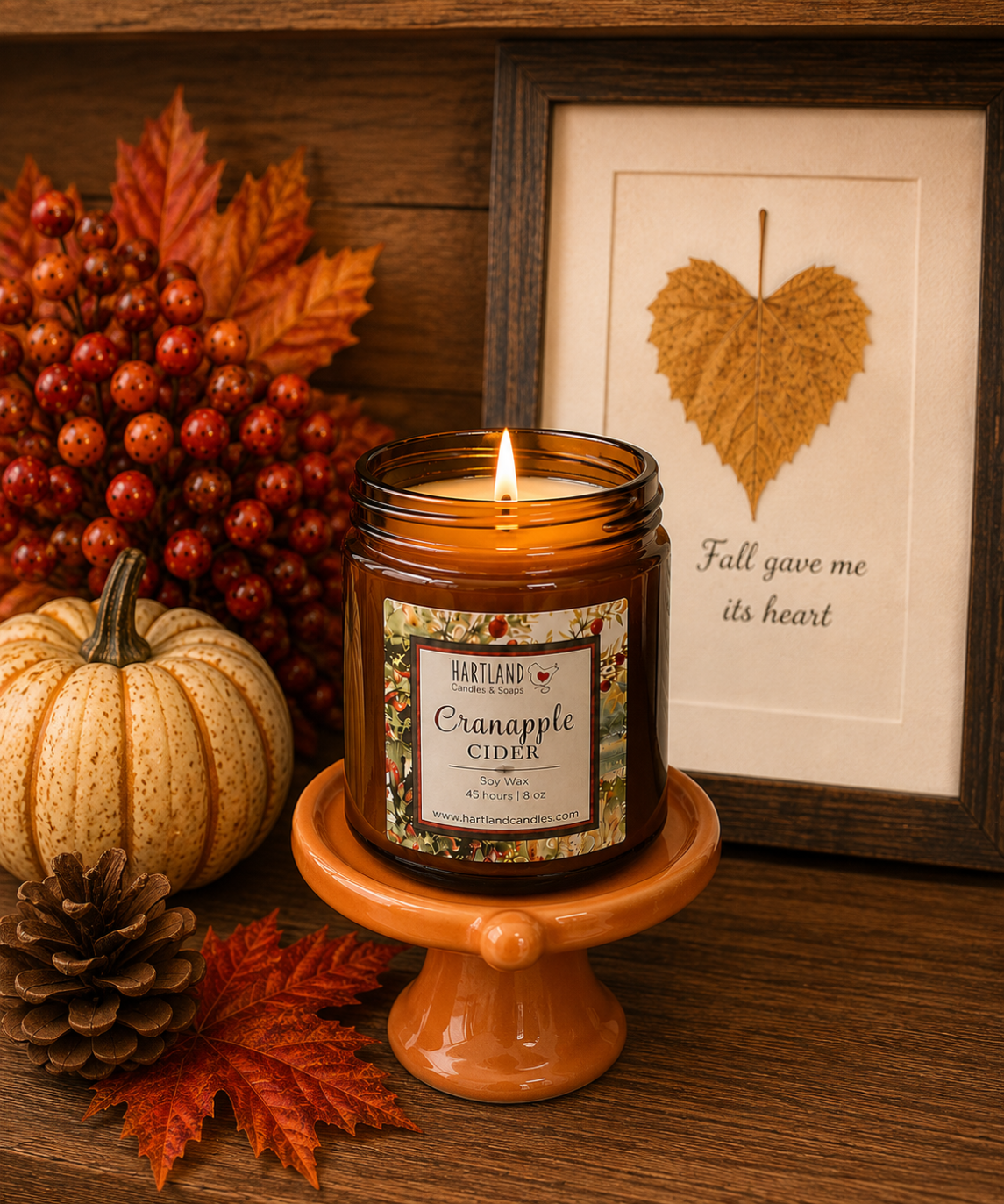 Soy Candle ~ FALL Cranapple Cider 8oz