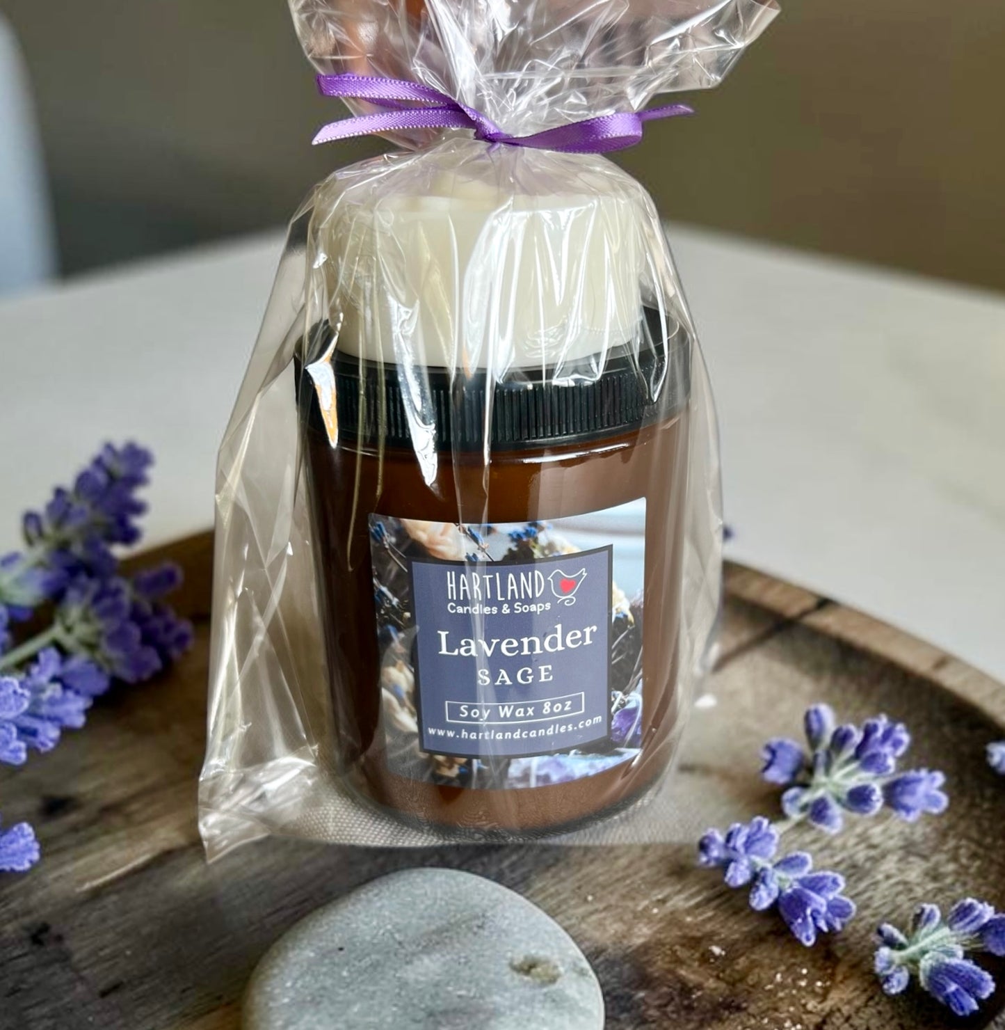 Lavender & Sage Candle Soap Set