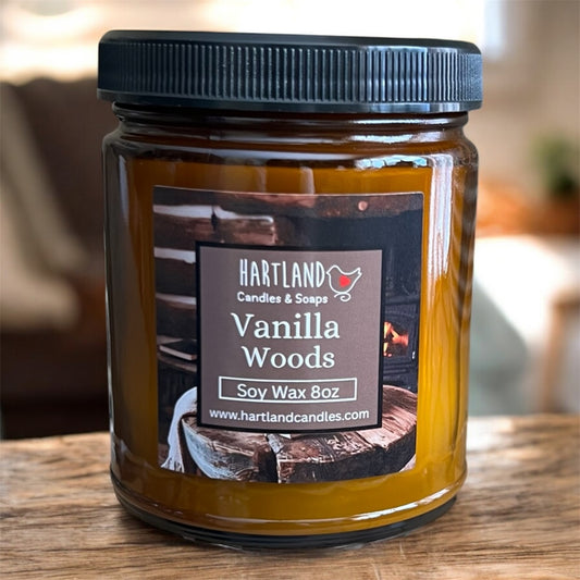 Soy Candle ~ Vanilla Woods 8oz
