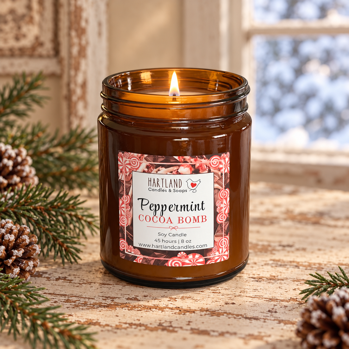 Soy Candle - Peppermint Cocoa Bomb “NEW”
