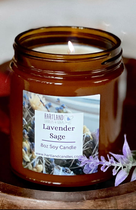 Winter Soy Candle ~ Lavender & Sage