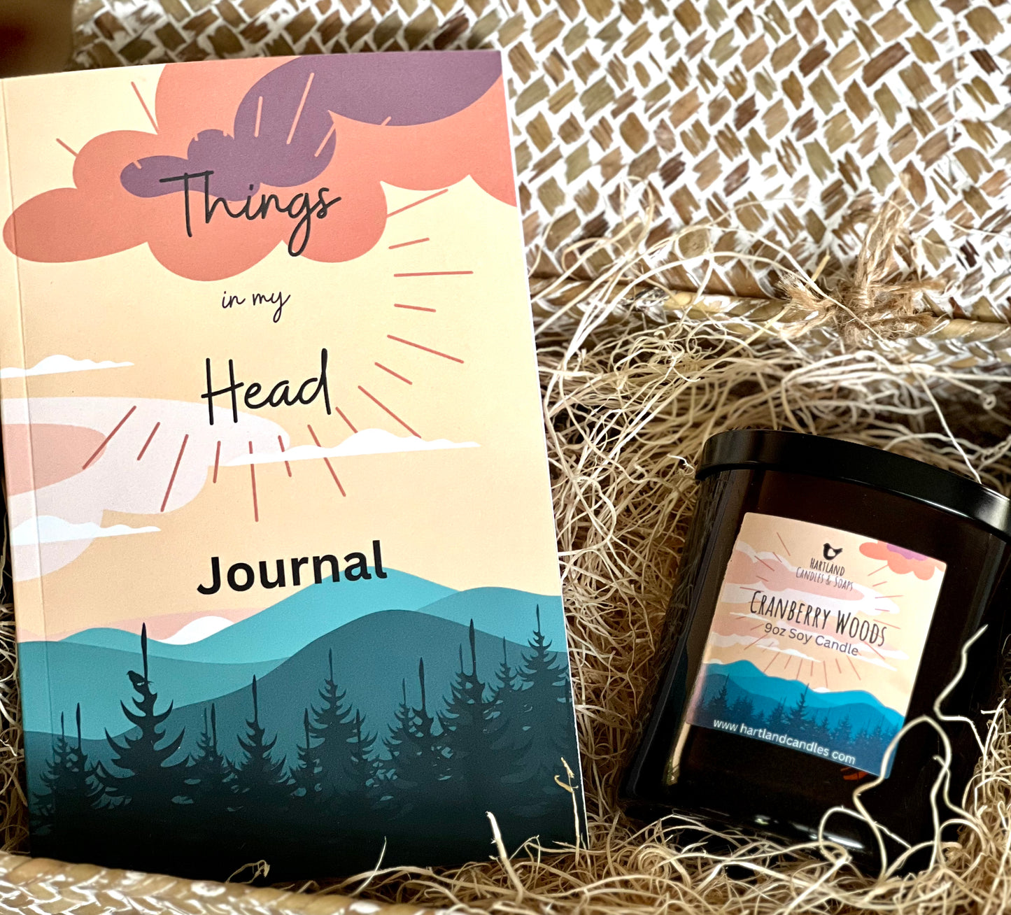 Journal and Candle Gift Set ~ Cranberry Woods