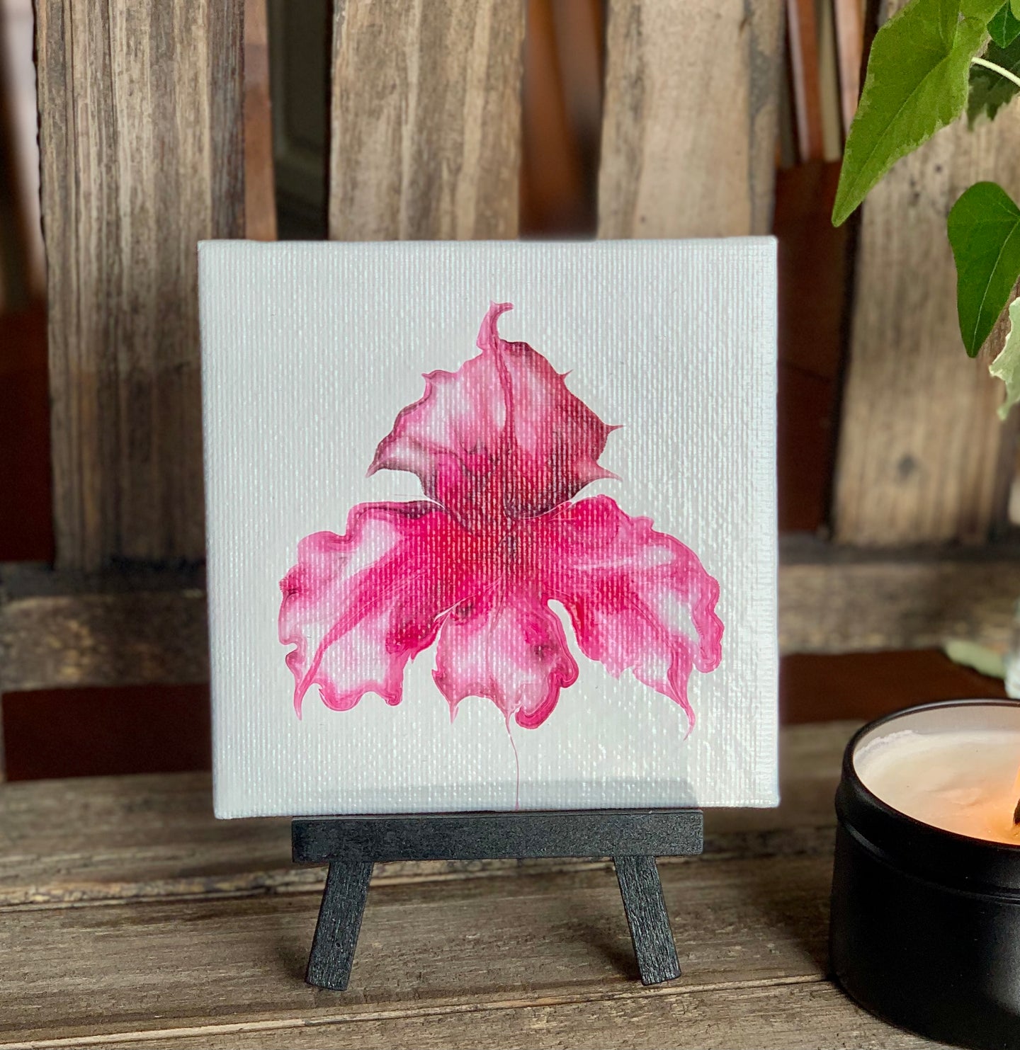 Hartland Canvas ~ Pink and Black Iris 4x4