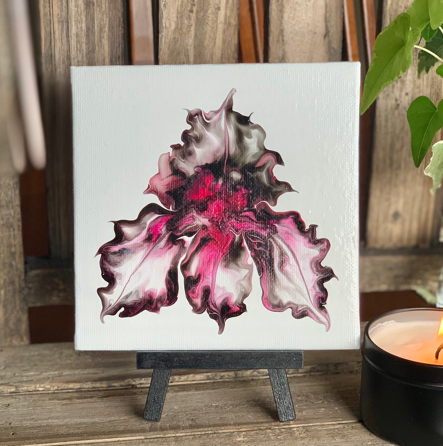 Hartland Canvas ~ Pinks and Black Iris 5x5