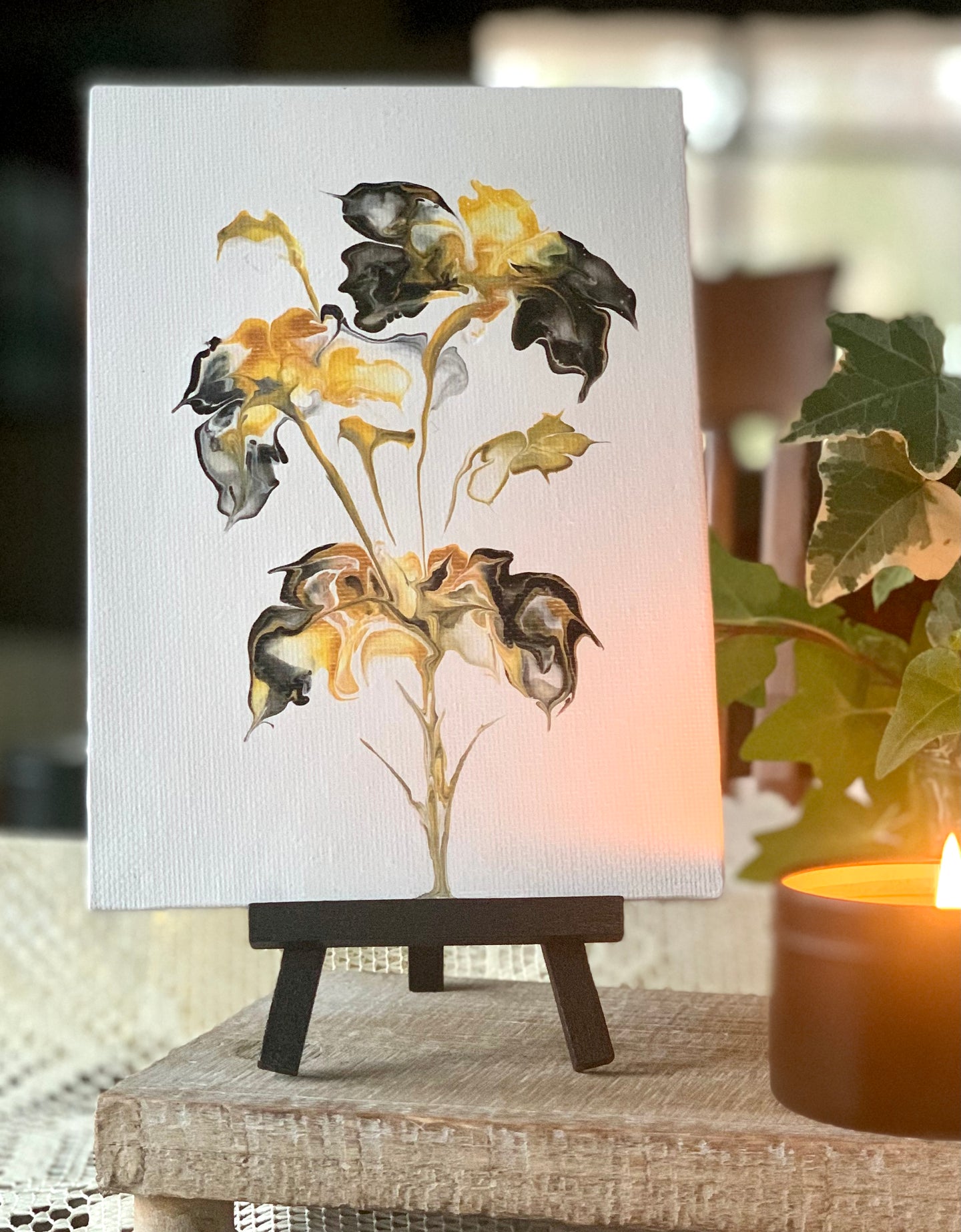 Hartland Canvas ~ Yellow and Black Floral